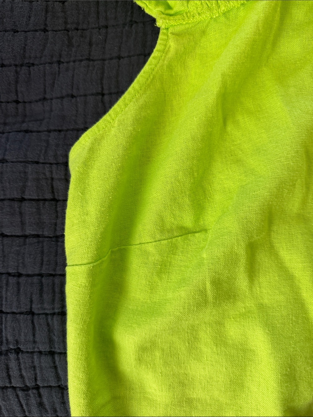 a new day Neon Lime Off-Shoulder Ruffle Crop Top - Picture 5 of 5